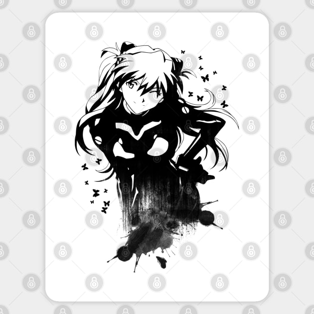 Girl Abstract - Black color Sticker by Scailaret